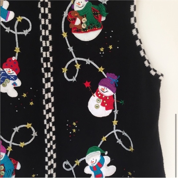 Designers Originals Studio Snowman Ugly Christmas Vest - Picture 6 of 8